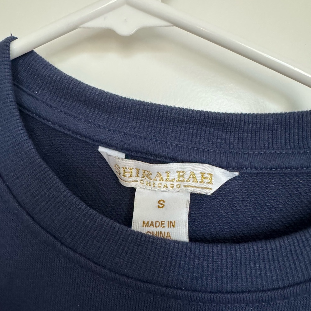 Shiraleah "Amour" Sweatshirt, Navy Blue Size Small - Picture 5 of 5
